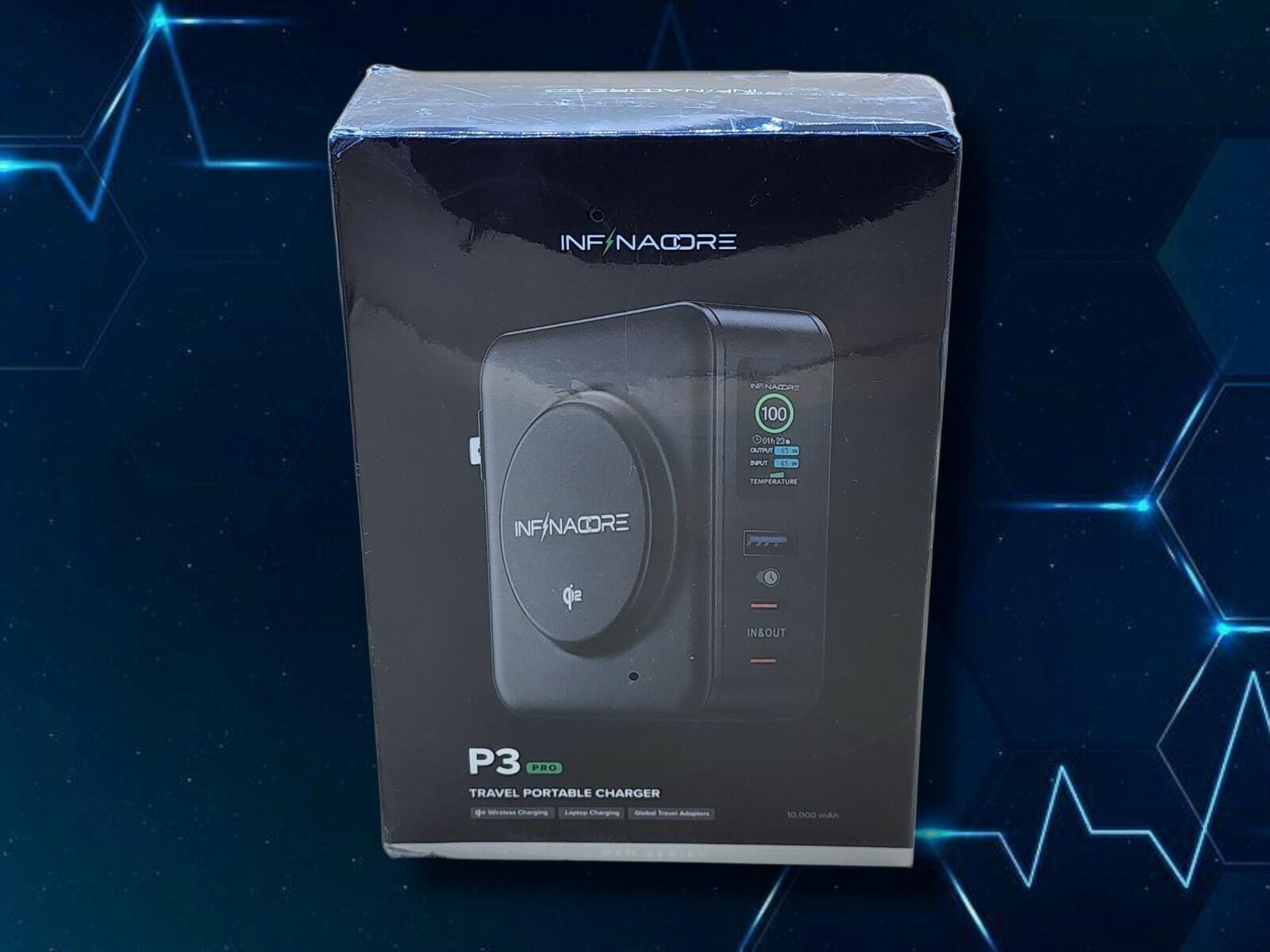 [Like New] InfinaCore P3 Pro 65W GaN 10500mAh Qi Wireless Portable Charger Black