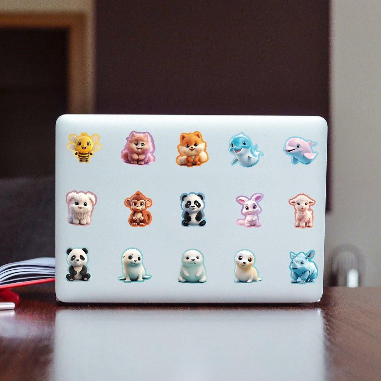 100pcs Kawaii Animal Stickers Cute Vinyl Waterproof for Laptop Water Bottle