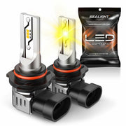 SEALIGHT 9145 H10 LED Fog Light Bulbs Yellow 3000K 10000LM 2 Pack
