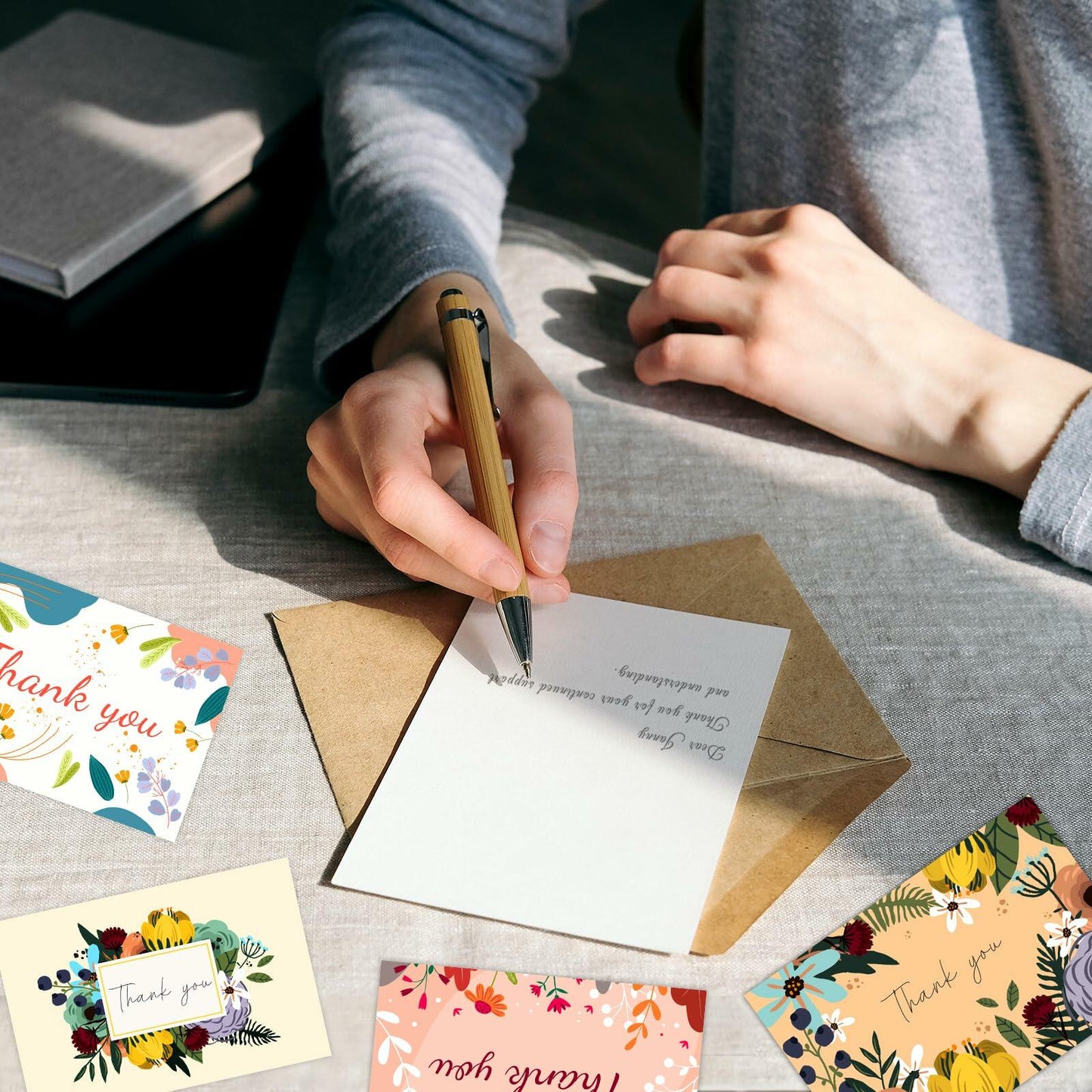 JSDRSK 24 Pack Floral Thank You Cards 4x6 Inch with Envelopes Stickers Colorful