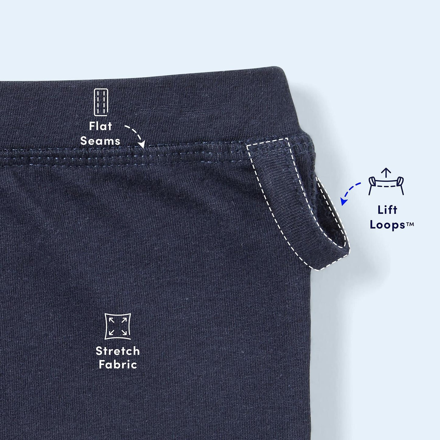 French Toast Girls Adaptive Skinny Pant Leggings Pull-Up Lift Loops Navy Size S