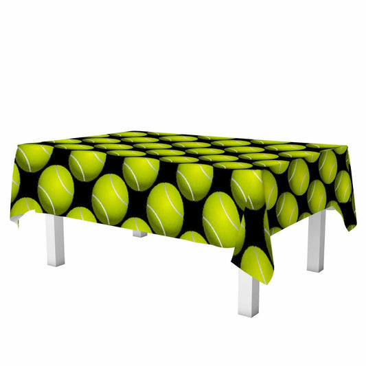 NOHSHE Tennis Ball Rectangle Table Cloth Waterproof Yellow Black 52x70