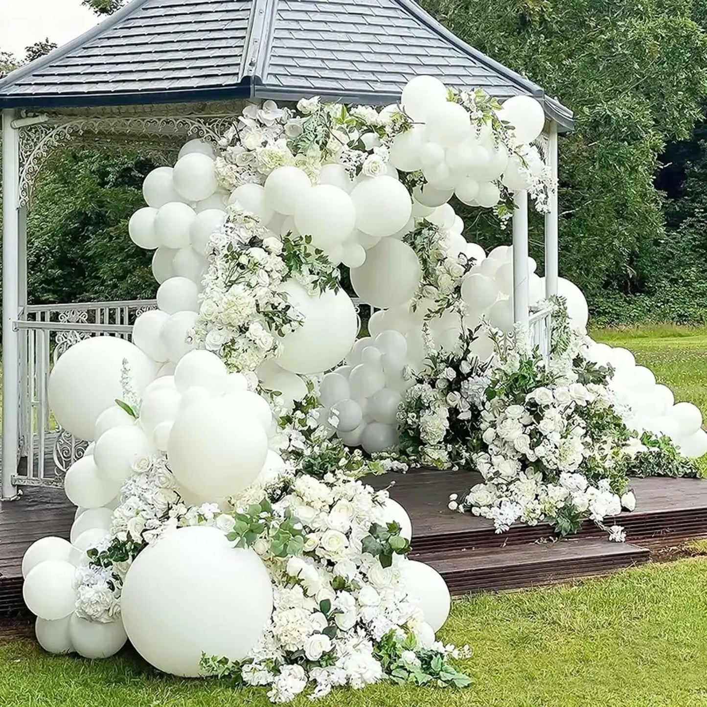 SINBEE 140pcs White Balloon Arch Kit 18 12 10 5 Inch Party Decorations