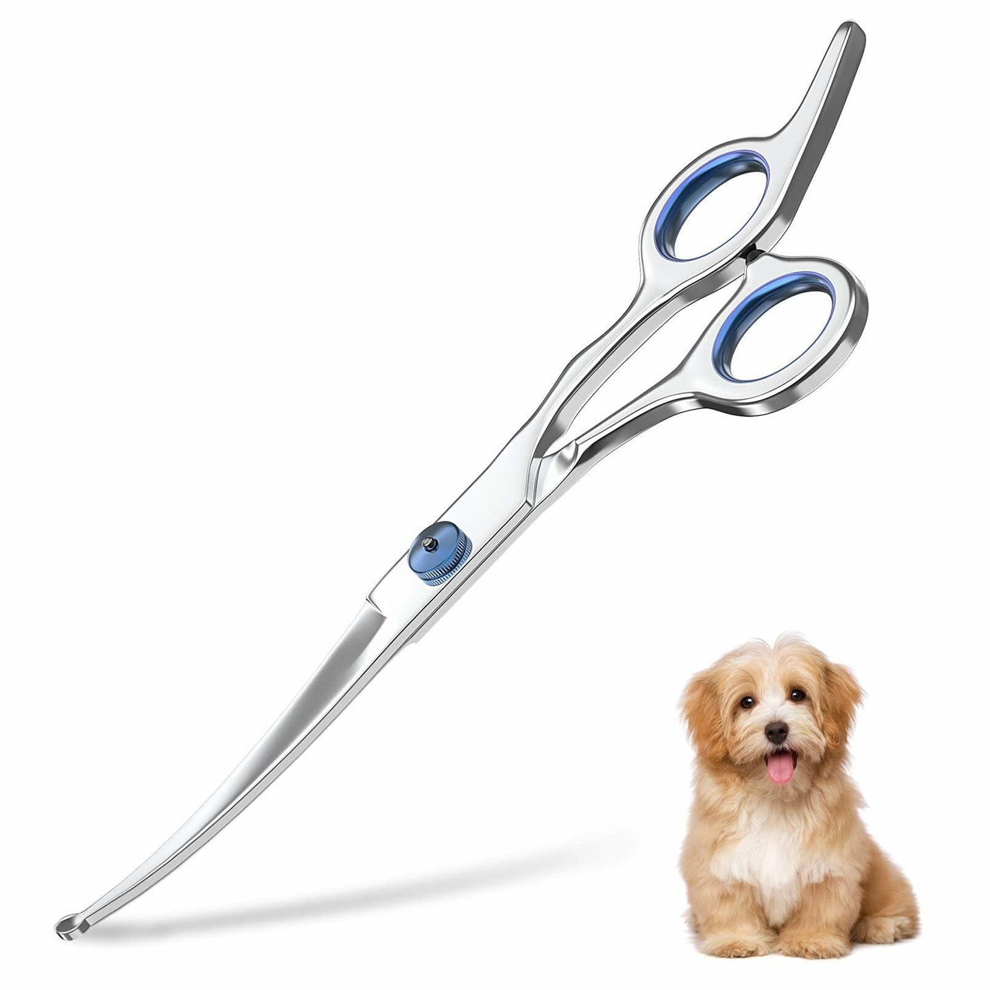 JRVT Pets vv 7.5" Curved Dog Grooming Scissors Stainless Steel Light Weight