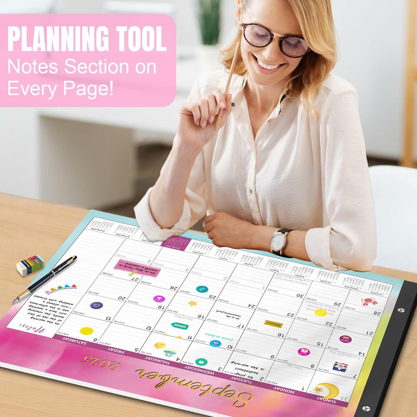 Gannyfer 2026 Desk Calendar 22"x17" Large 18 Month Calendar 2025-2026