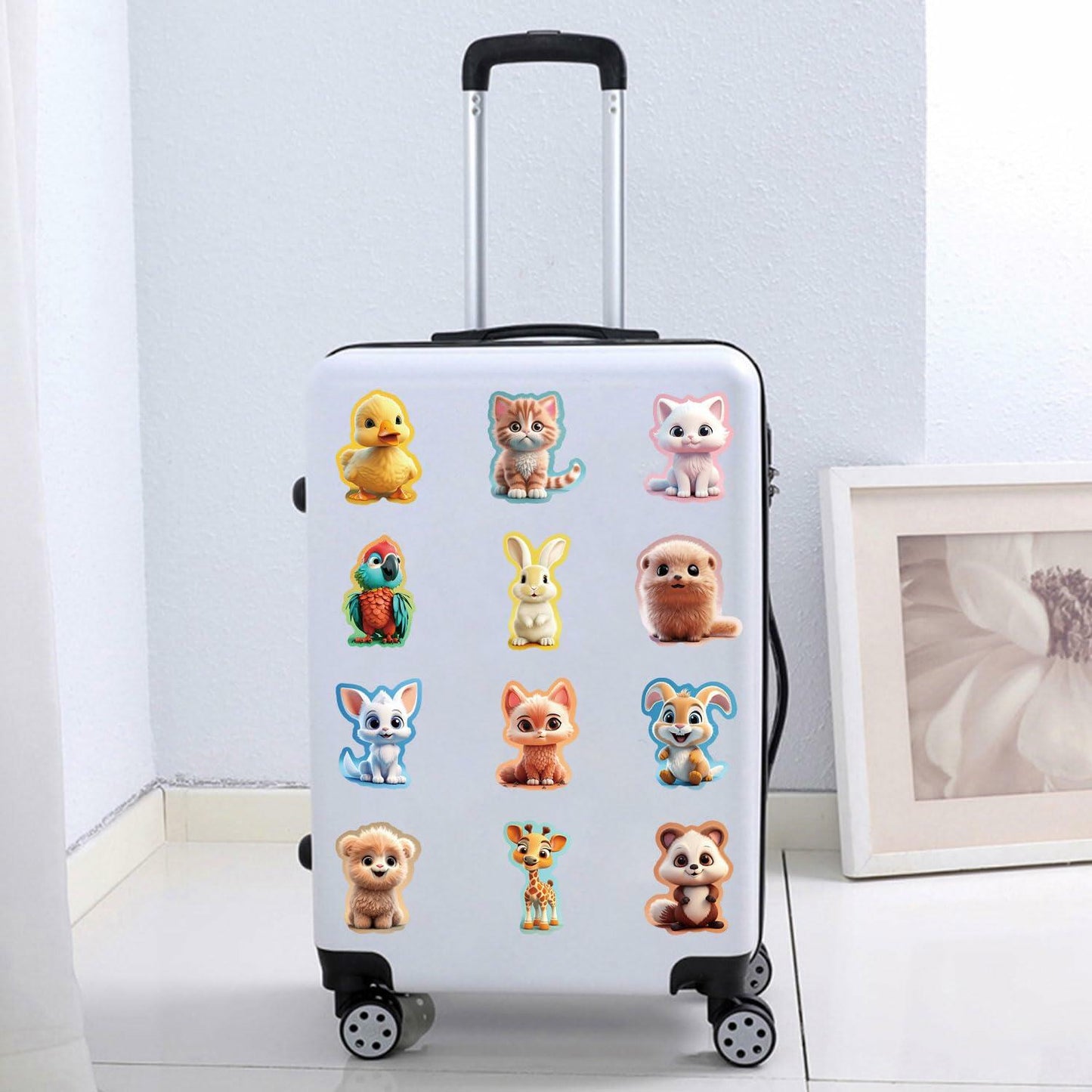 100pcs Kawaii Animal Stickers Cute Vinyl Waterproof for Laptop Water Bottle