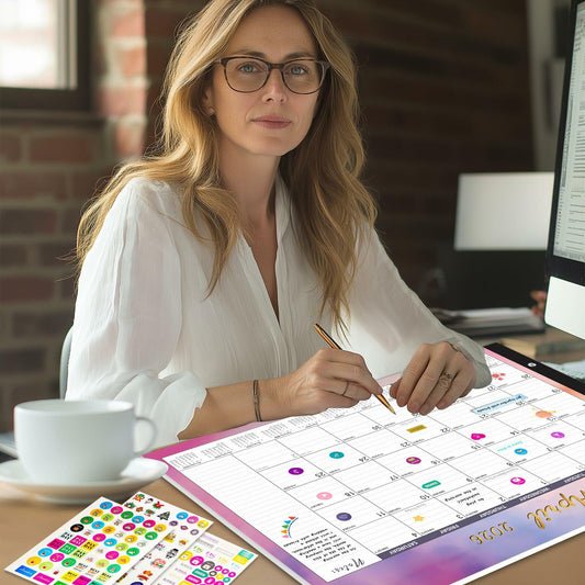 Gannyfer 2026 Desk Calendar 22"x17" Large 18 Month Calendar 2025-2026