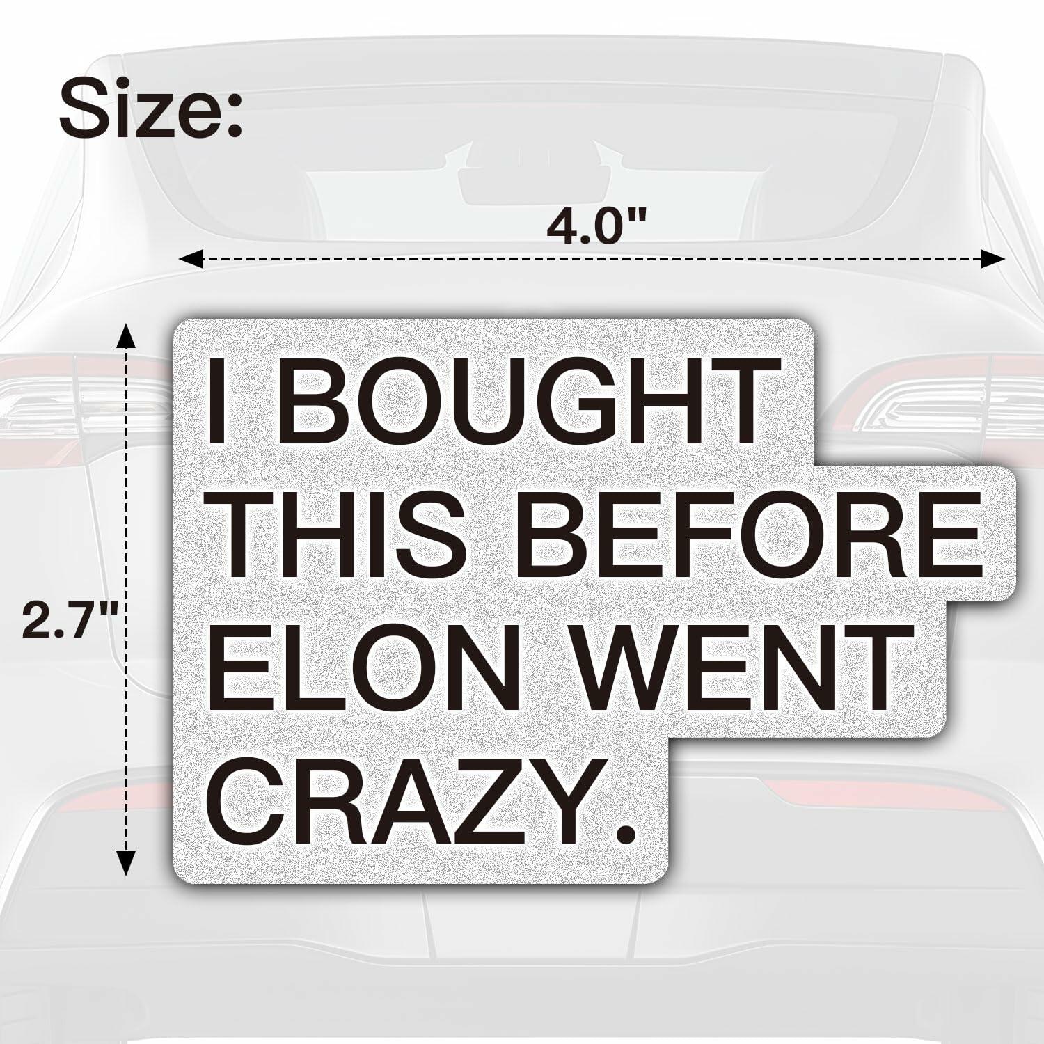 Tesla Anti Elon Musk Bumper Sticker 2 Pack 4x2.7in White Reflective Vinyl