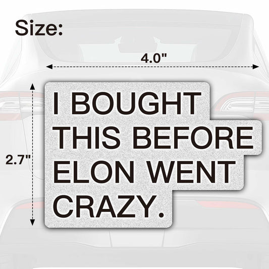Tesla Anti Elon Musk Bumper Sticker 2 Pack 4x2.7in White Reflective Vinyl