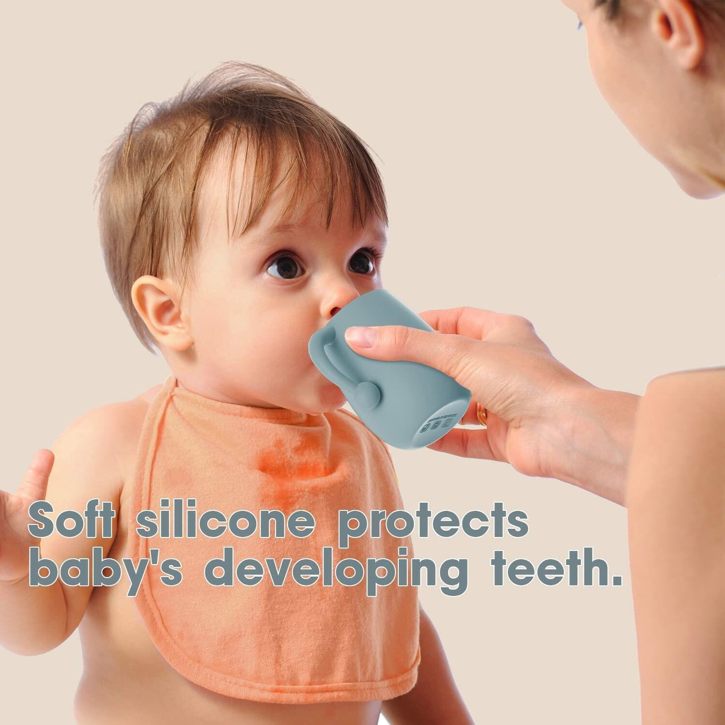 [Like New] Cuddle Campus Silicone Baby Training Cup 4 Oz Boothbay Gray