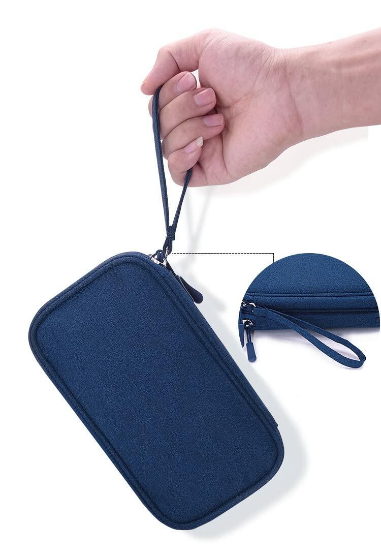 eYistar Diabetic Supplies Travel Case Organizer Blue for Test Strips Lancets