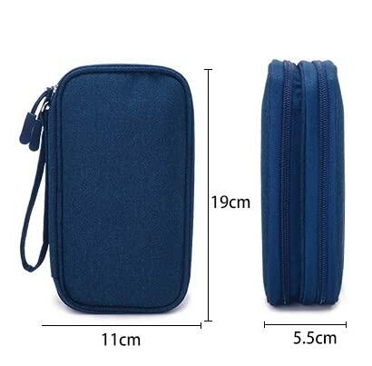 eYistar Diabetic Supplies Travel Case Organizer Blue for Test Strips Lancets