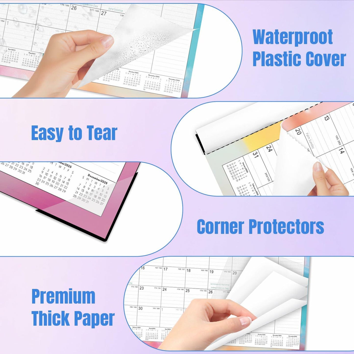 Gannyfer 2026 Desk Calendar 22"x17" Large 18 Month Calendar 2025-2026