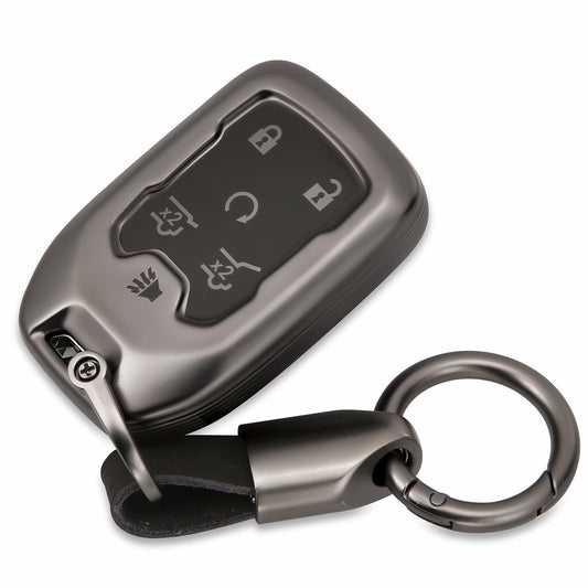 LIANGYM Blue TPU Key Fob Cover 6-Button for 2015-2020 GMC Yukon XL Denali