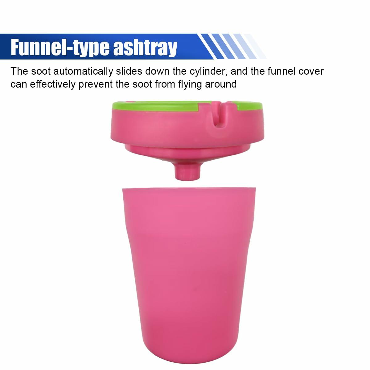 SKERJOVL 5PCS Car Glow in Dark Ashtray with Lid Portable Black