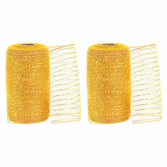 PATIKIL Decorative Mesh Ribbon Roll 5.9in x 10yd Pink 2pcs Classic Style