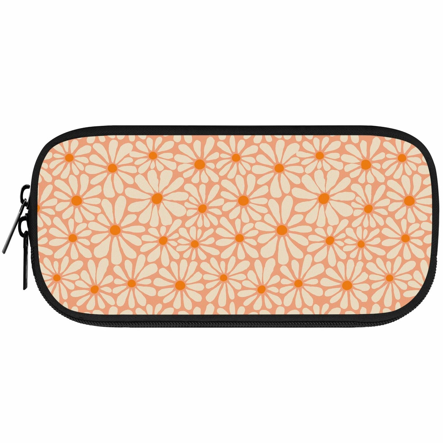 VOL&BASS Orange Flower Large Pencil Case Big Capacity Back To School