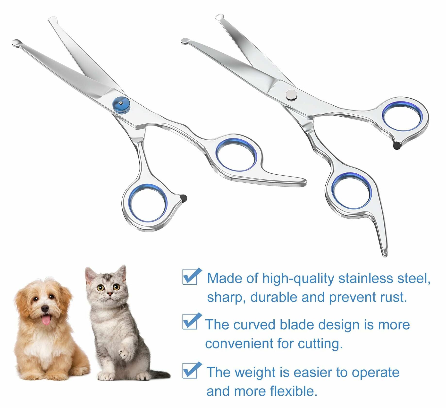 JRVT Pets vv 7.5" Curved Dog Grooming Scissors Stainless Steel Light Weight