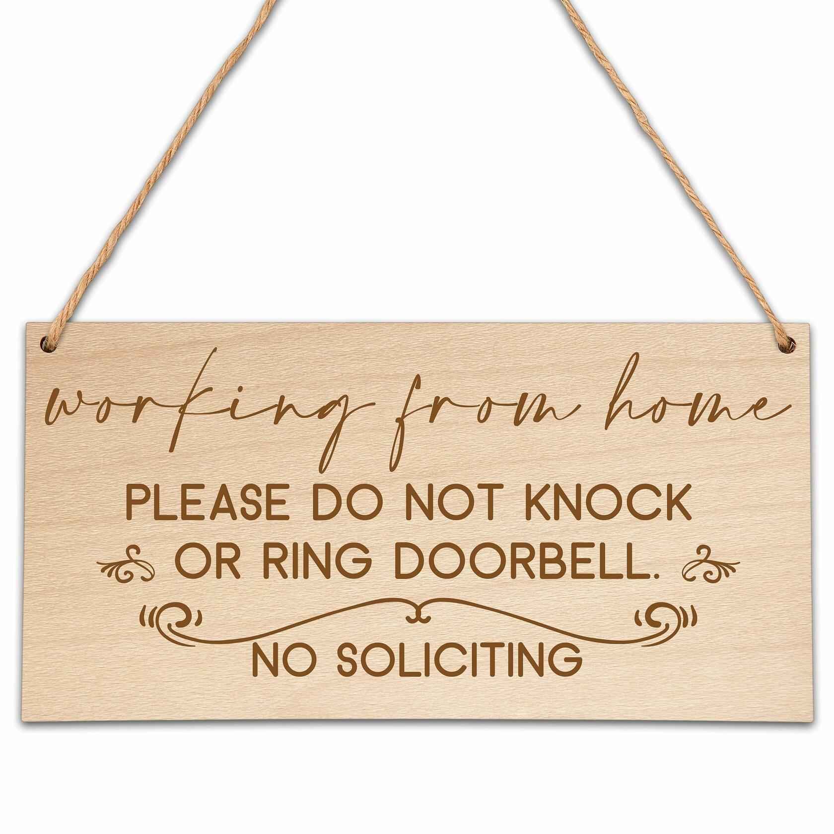 Preuf No Soliciting Wooden Door Sign Plaque Rustic 5x10 Wood Home Porch