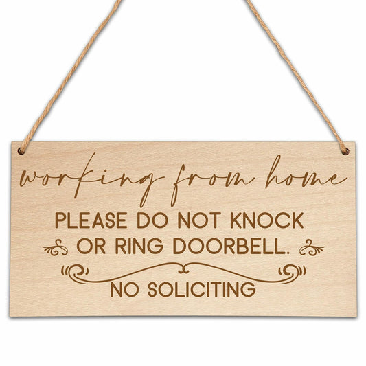 Preuf No Soliciting Wooden Door Sign Plaque Rustic 5x10 Wood Home Porch