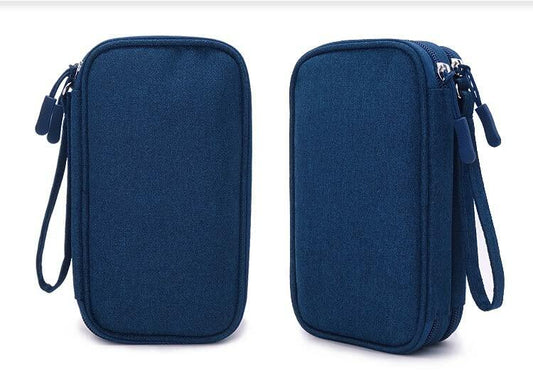 eYistar Diabetic Supplies Travel Case Organizer Blue for Test Strips Lancets