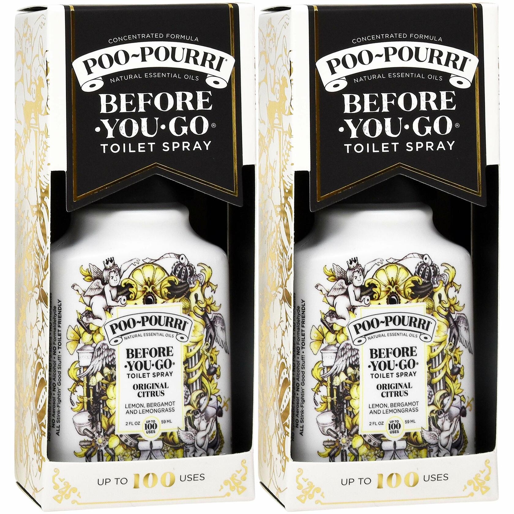 Poo-Pourri Bathroom Spray Lavender Vanilla Citrus 2oz 2 Pack Yellow