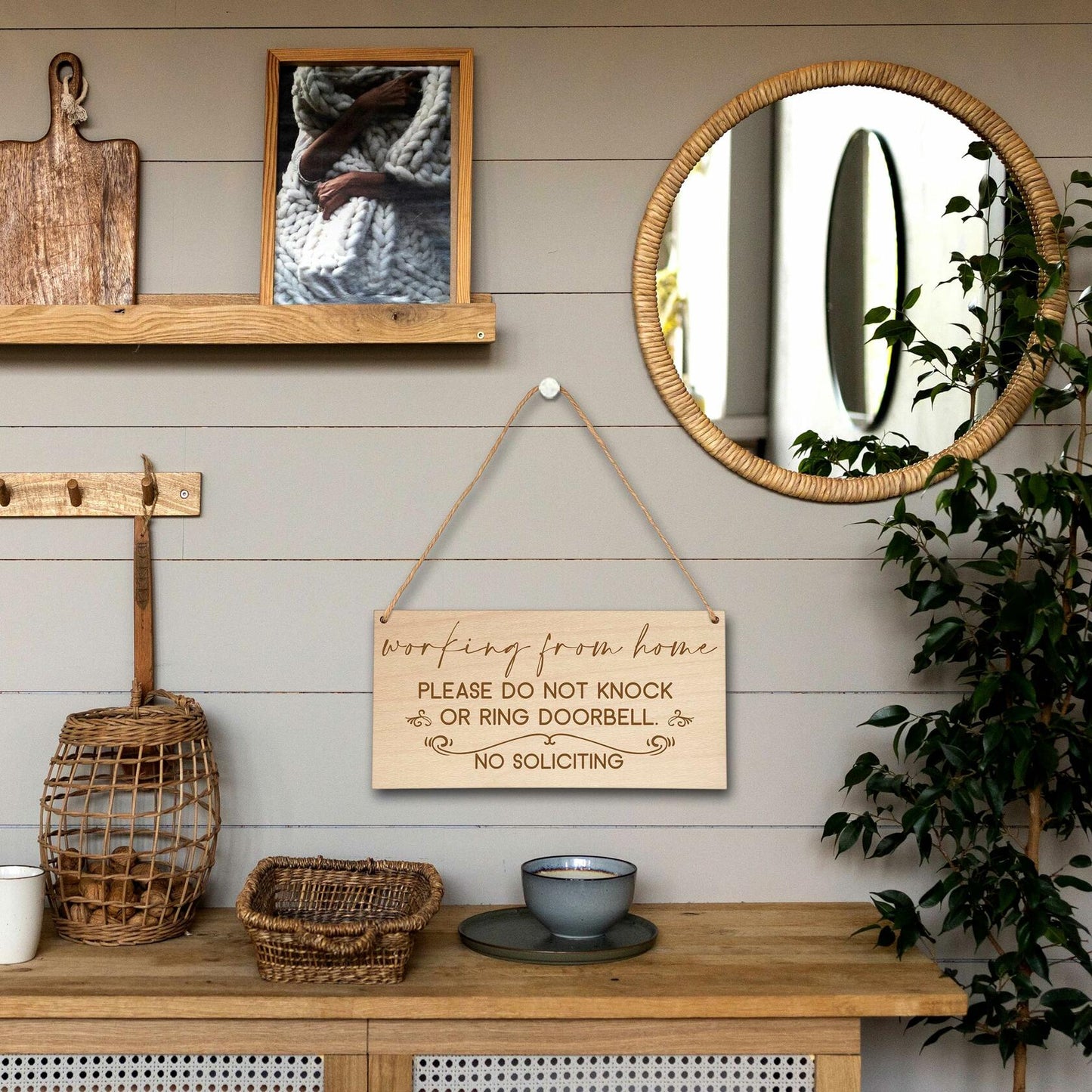 Preuf No Soliciting Wooden Door Sign Plaque Rustic 5x10 Wood Home Porch