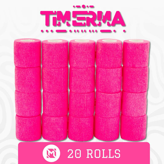 [Like New] timerma 20 Rolls Self Adhesive Bandage Wrap Elastic Breathable Pink