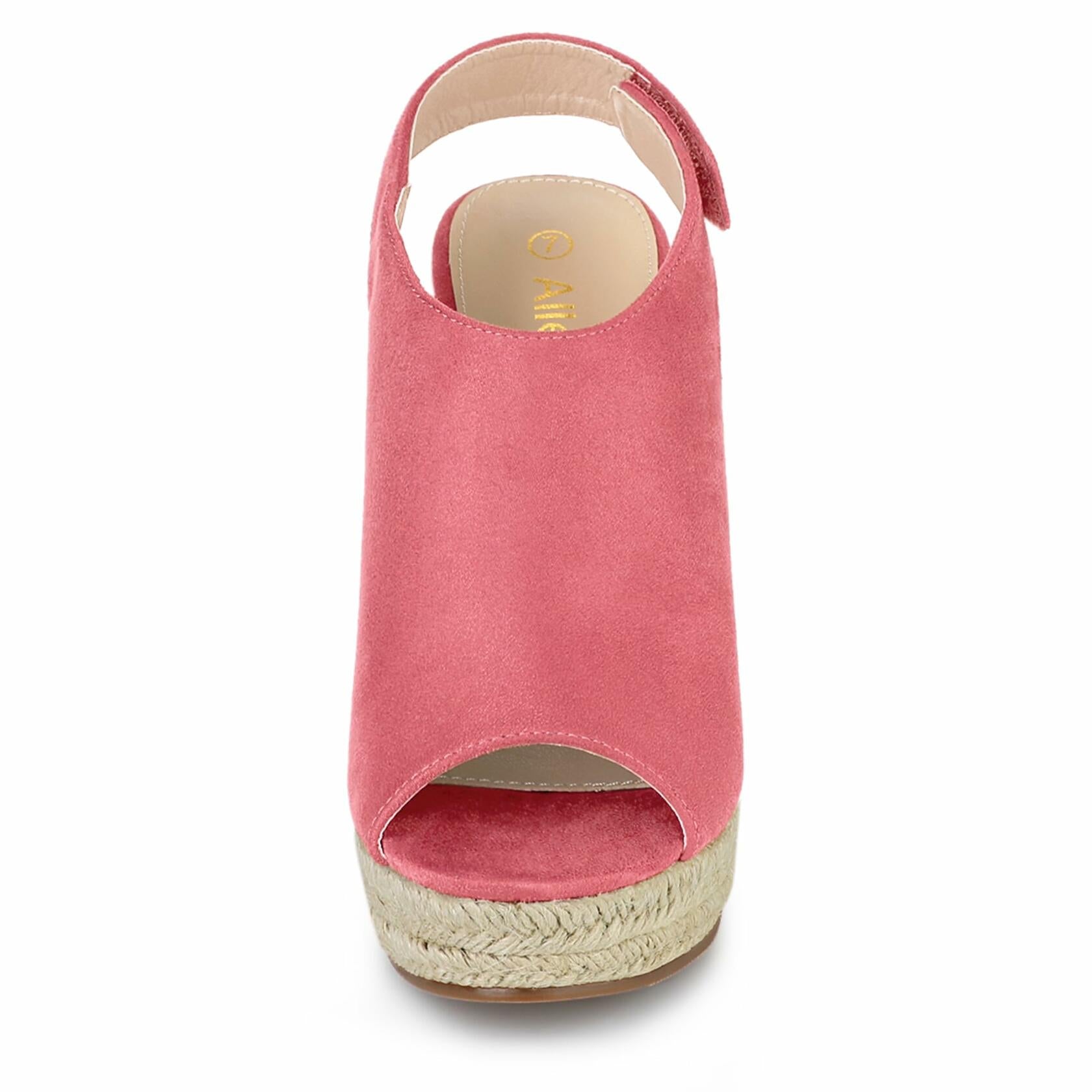 Allegra K Women's Espadrille Platform Wedges Sandals Watermelon Red Size 5.5