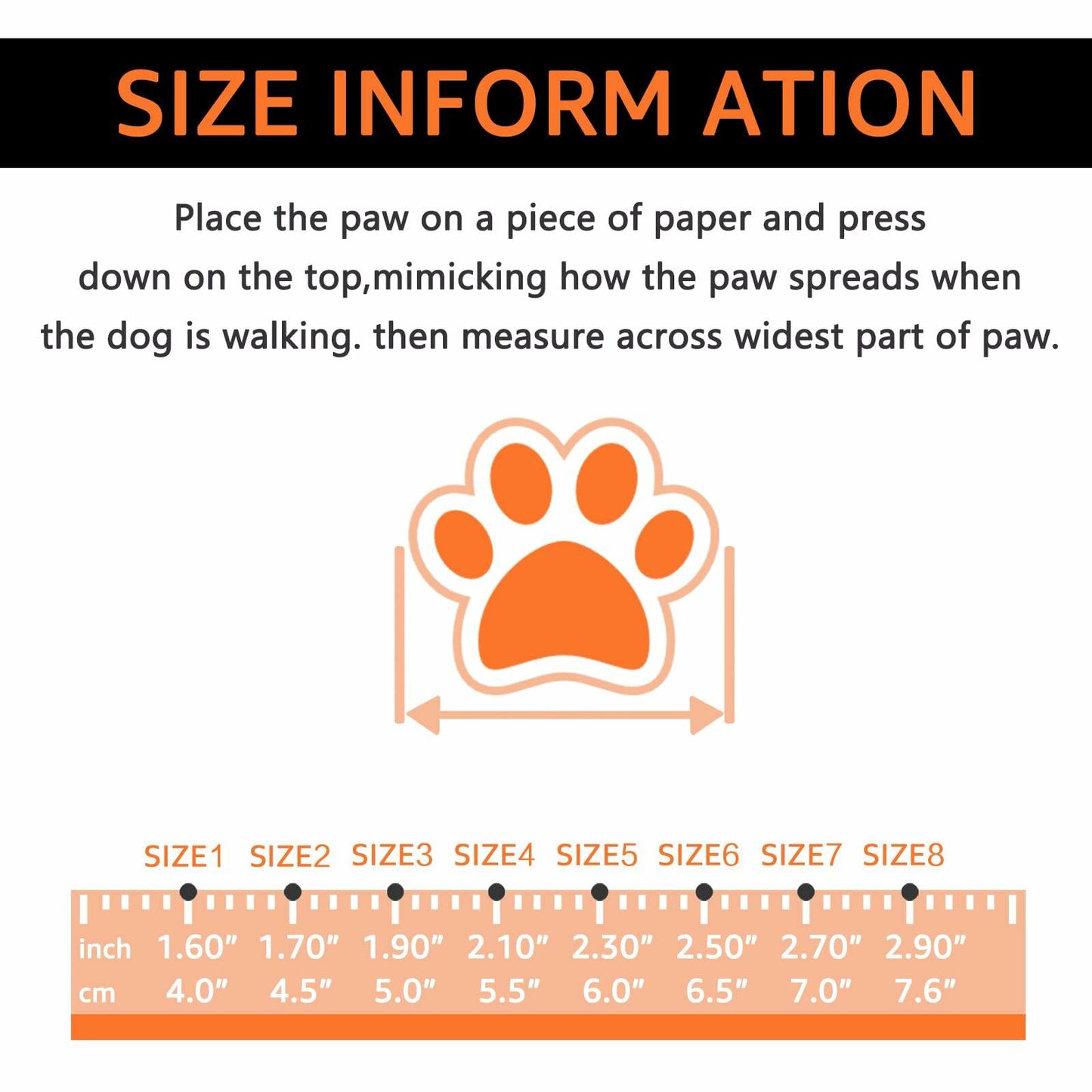 DOGOYS Dog Shoes Non-Slip Waterproof Boots Orange 4Pcs Size M-L