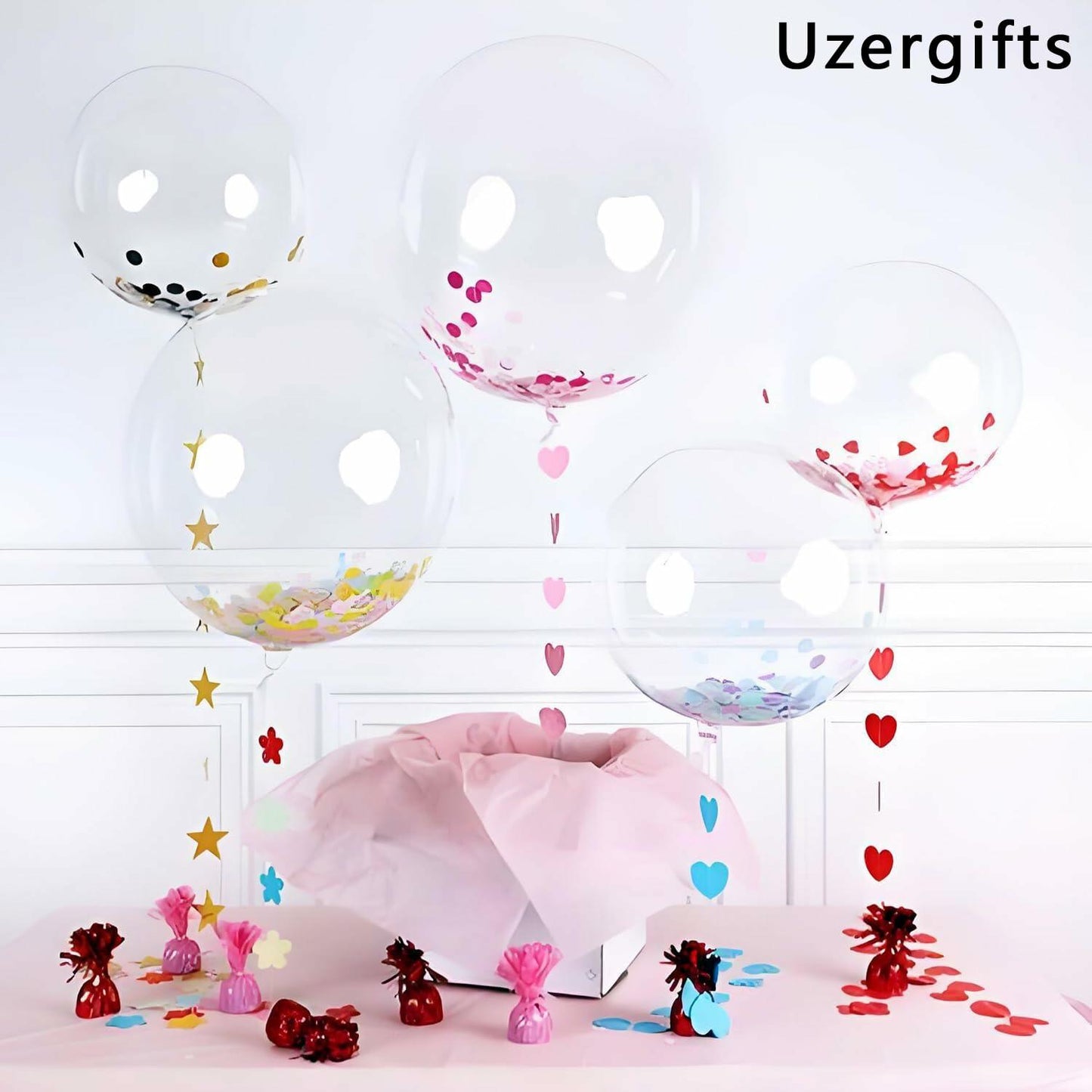 Uzergifts Bobo Balloons 24 Inch Transparent Bubble 25 Pack Party Decor