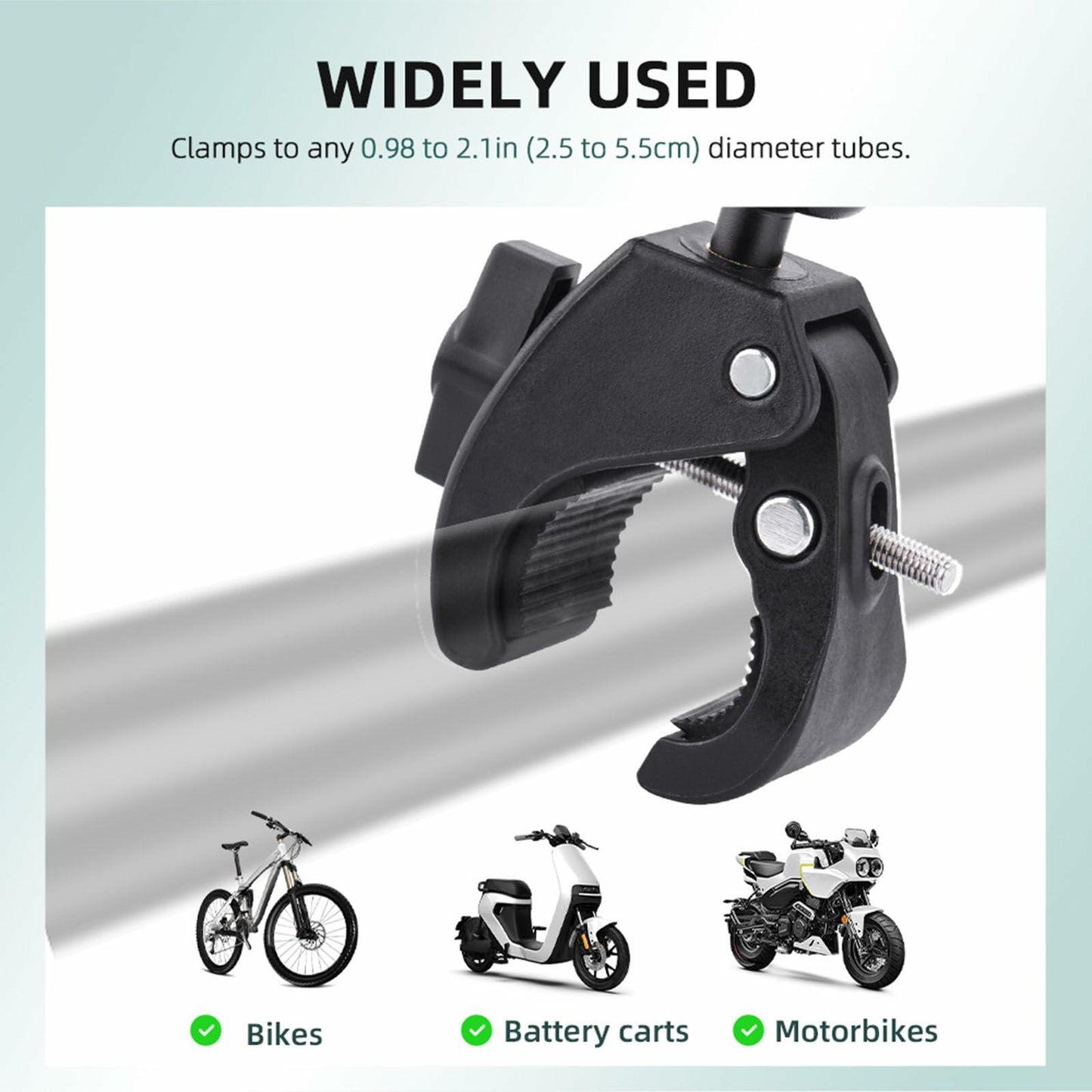 Metal Bike Handlebar Mount Adapter for DJI OSMO Pocket 3 Action 4 RC2