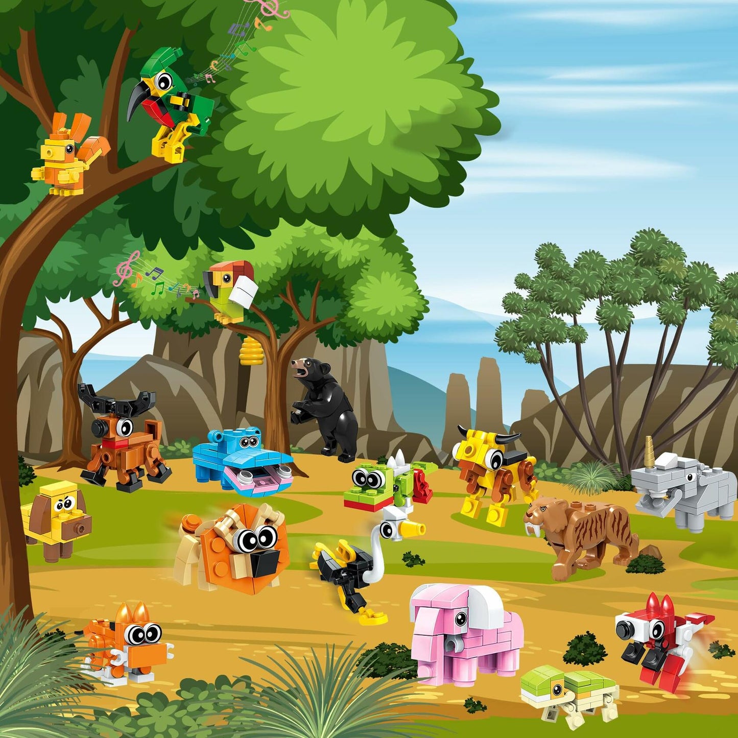 Animal Building Blocks Advent Calendar 24 Pack Christmas Toys for Kids 2024