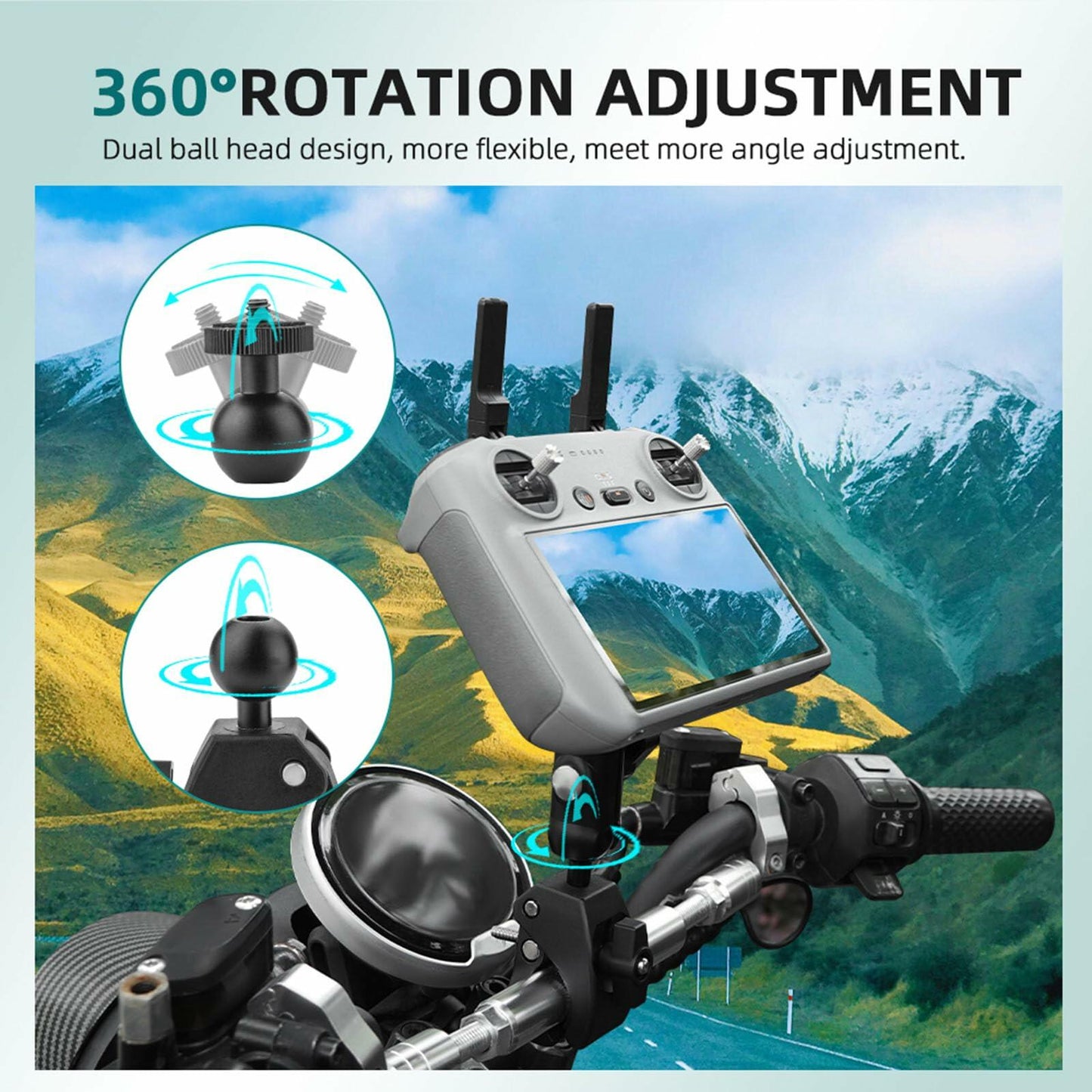 Metal Bike Handlebar Mount Adapter for DJI OSMO Pocket 3 Action 4 RC2