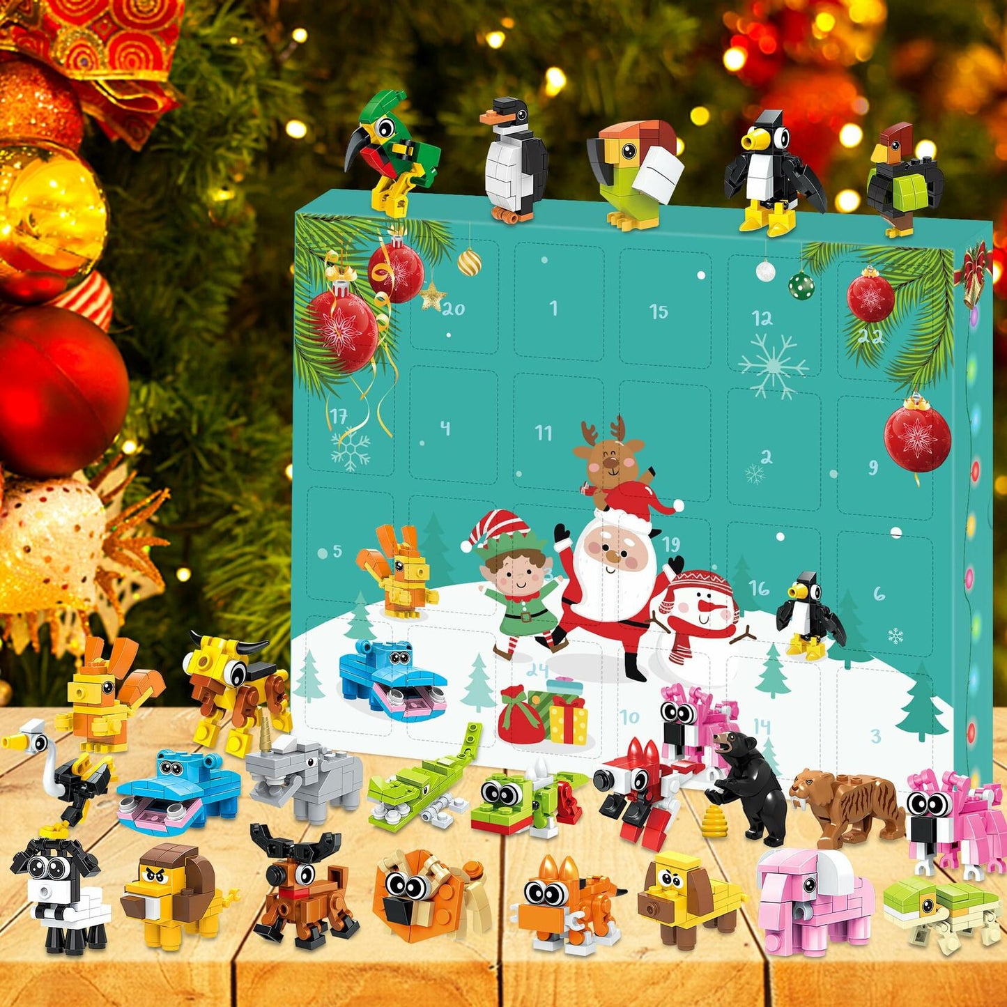 Animal Building Blocks Advent Calendar 24 Pack Christmas Toys for Kids 2024