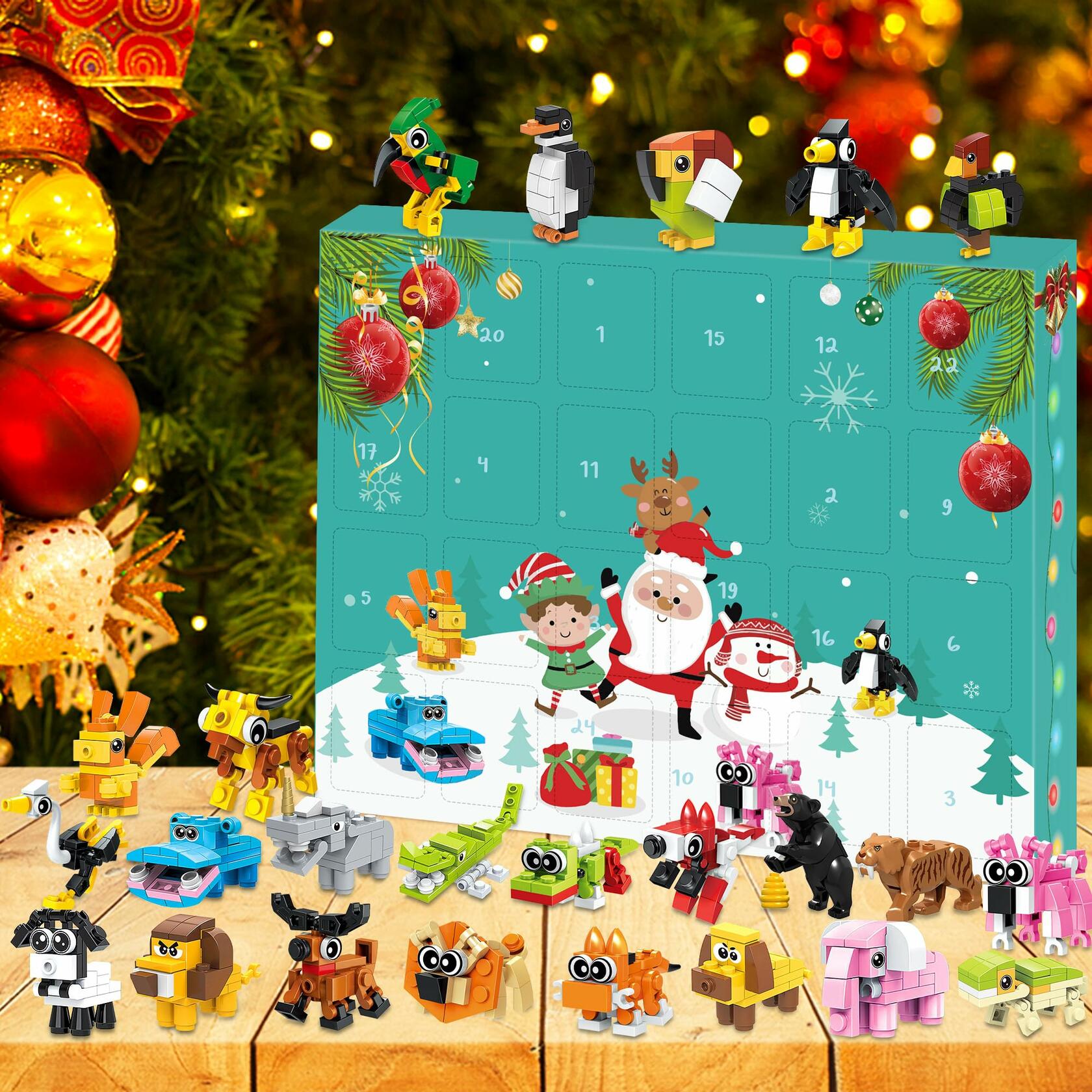 Animal Building Blocks Advent Calendar 24 Pack Christmas Toys for Kids 2024