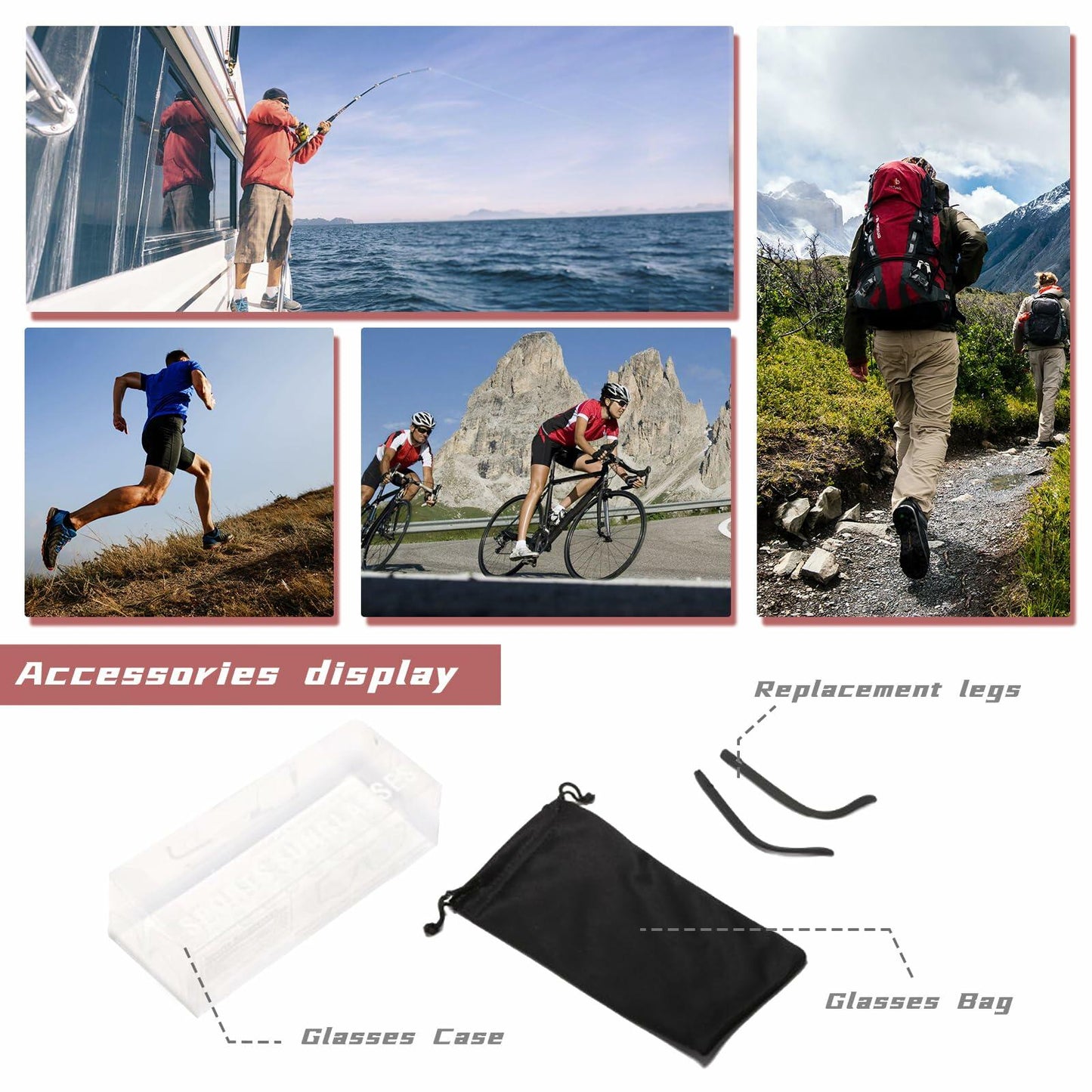 NICBOOY Oversized Sports Sunglasses UV400 Protection Adjustable Temple