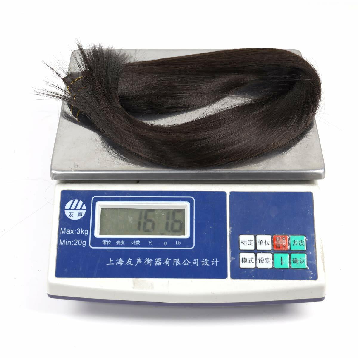 [Like New] MYS Hair 24inch PU Clip-In Synthetic Hair Extensions Dark Brown 160g