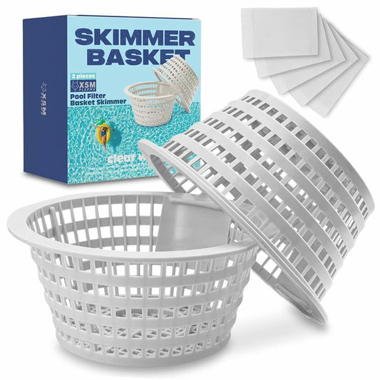 X5MPLXPMX 2 Pack Pool Skimmer Basket Replacement for Swimline Hydrotools Black