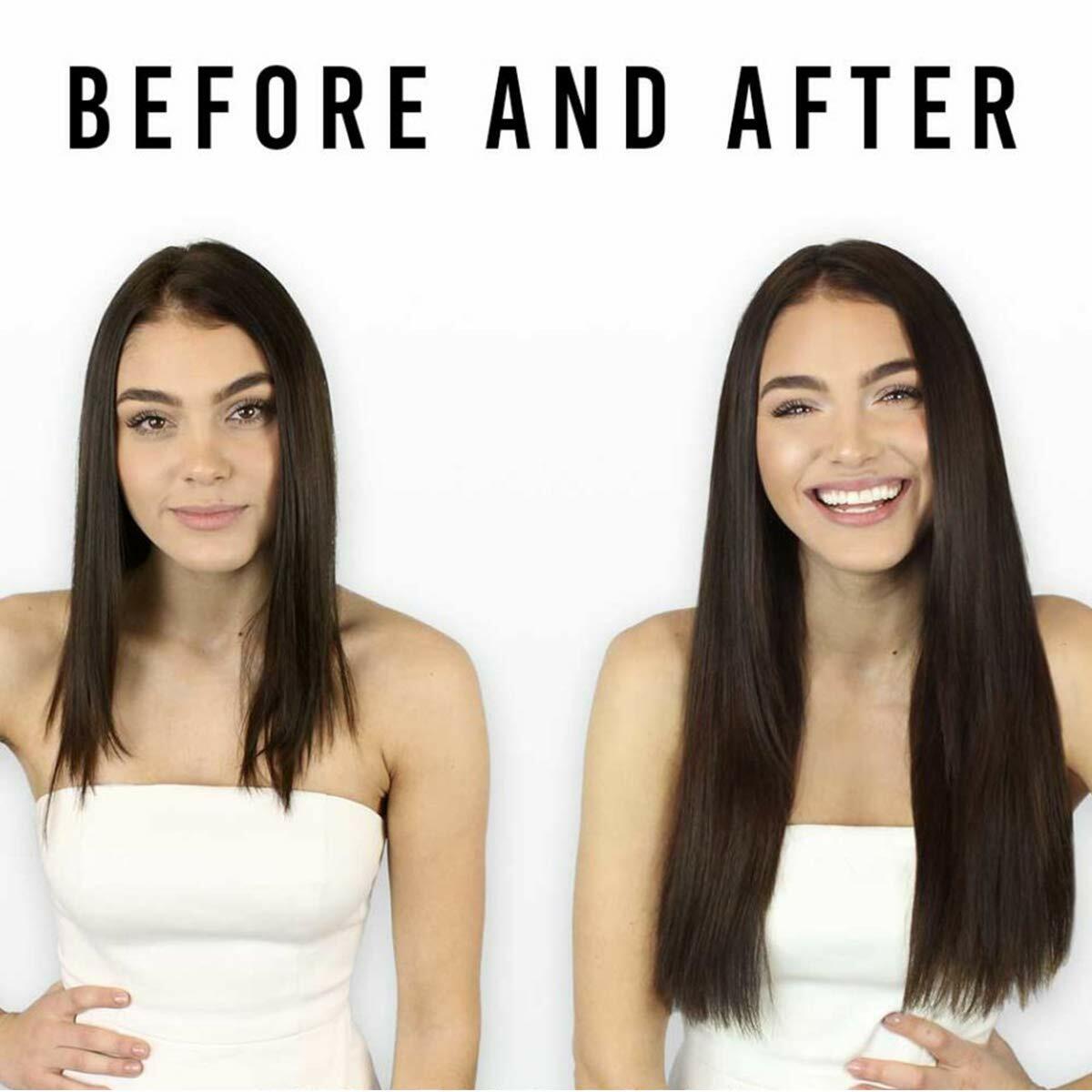 [Like New] MYS Hair 24inch PU Clip-In Synthetic Hair Extensions Dark Brown 160g