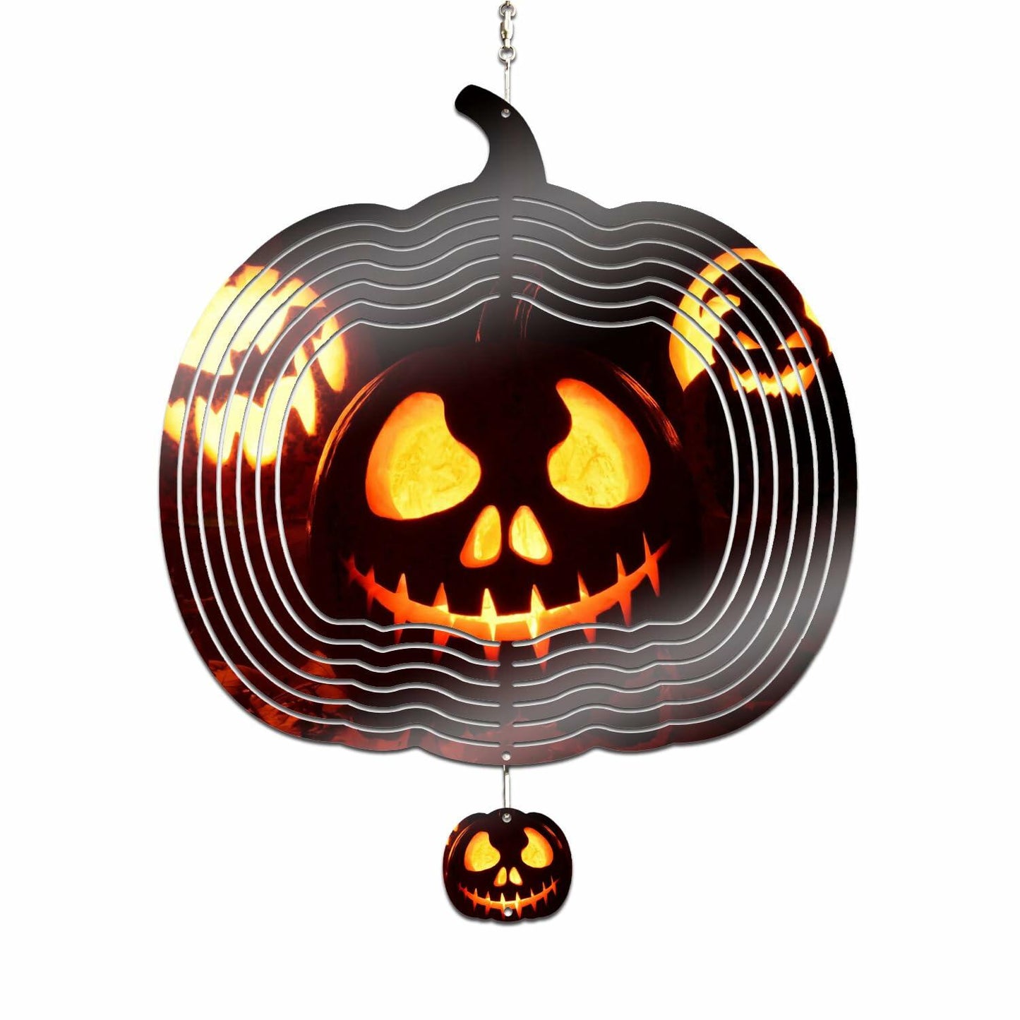 GALAXY WIND SPINNER 10" 3D Stainless Steel Round Pumpkin Garden Decor 25cm