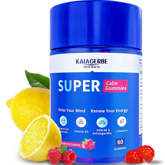 KAIAGERBE TOTAL HEALTH Magnesium Glycinate Gummies 100mg Ashwagandha 60 Ct