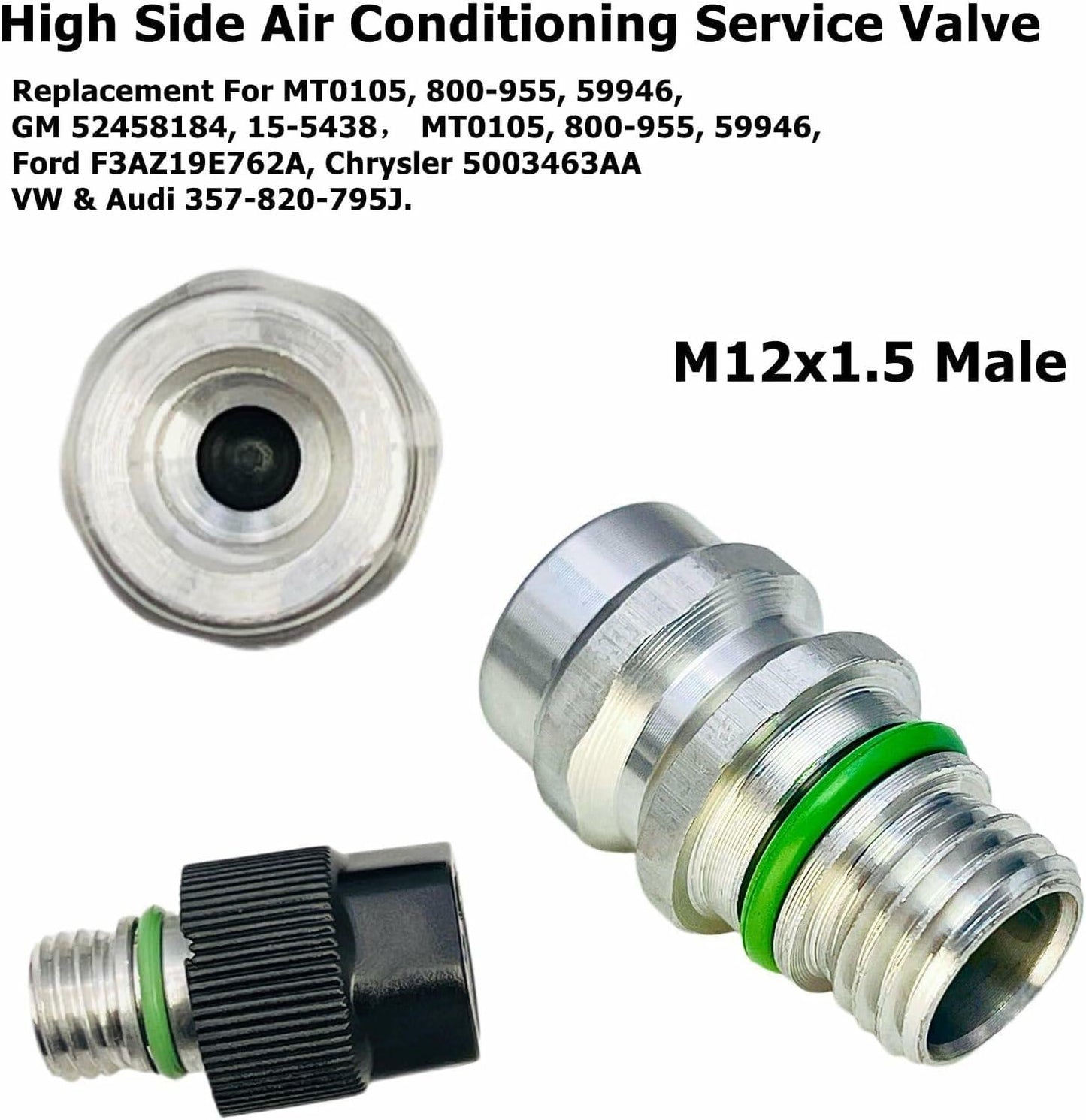 M12x1.5 Male High Side A/C Port Valve for Chevy GMC Ford Chrysler VW Jeep