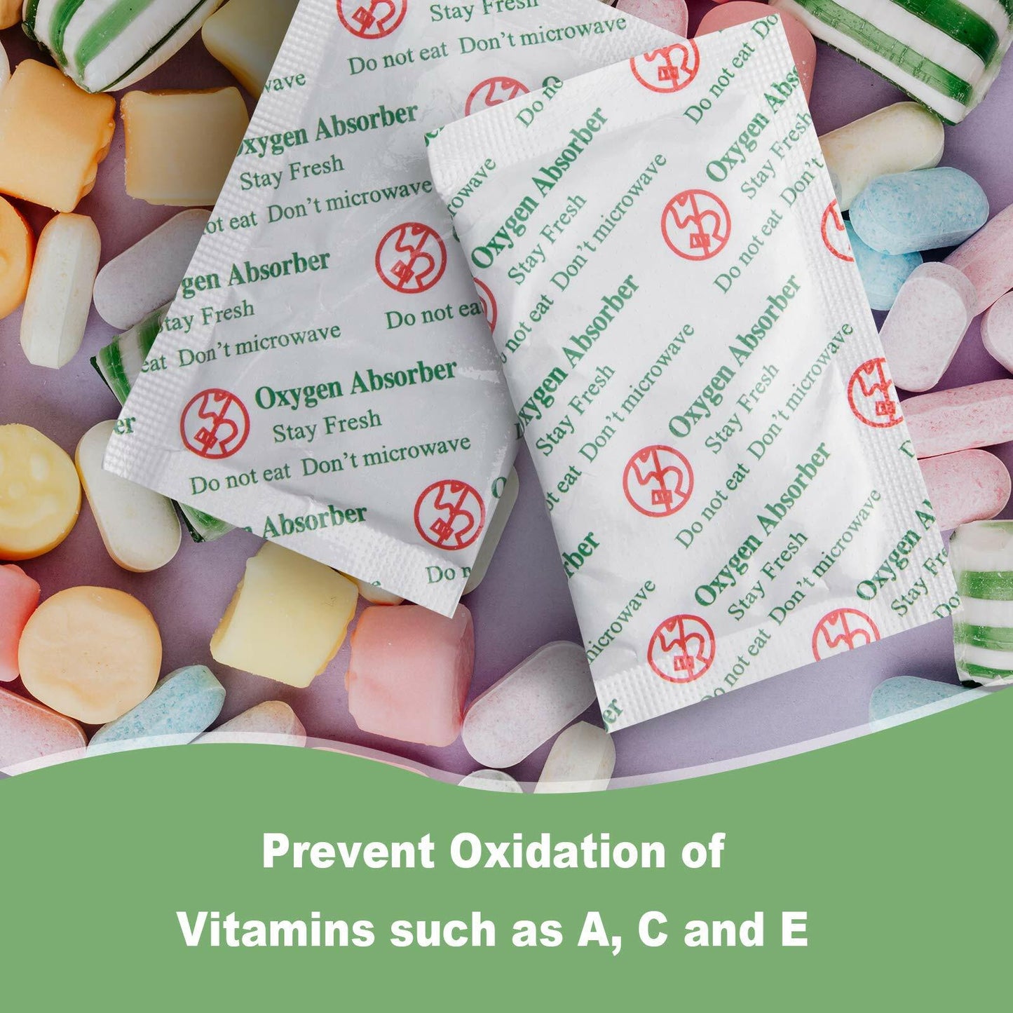 WVacFre Oxygen Absorbers 50cc Green Food Grade 200 Pack