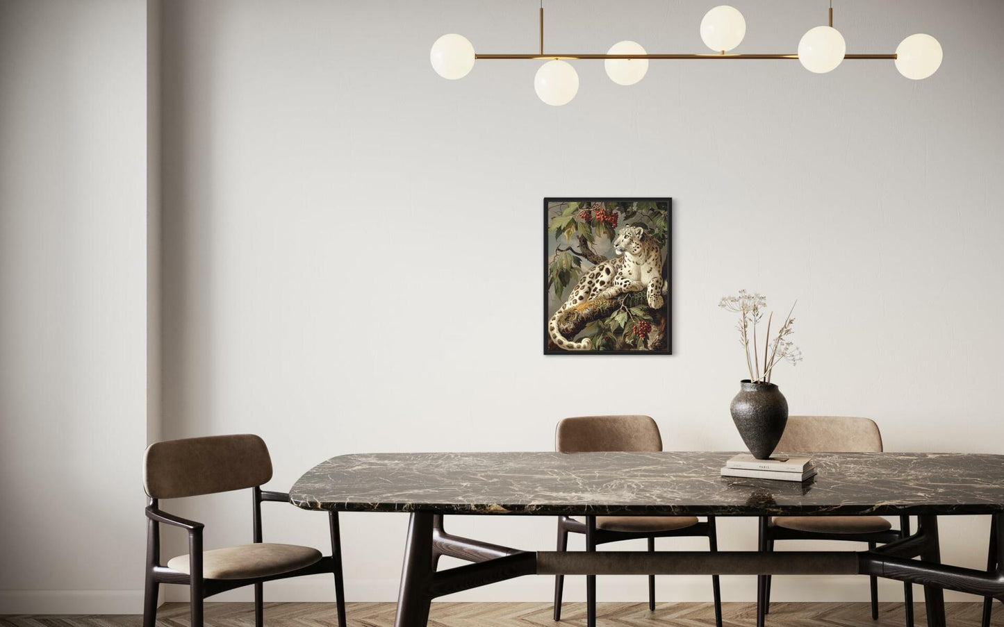 HomeArtPrint Snow Leopard Vintage Poster Art Print 8x10 inches Unframed