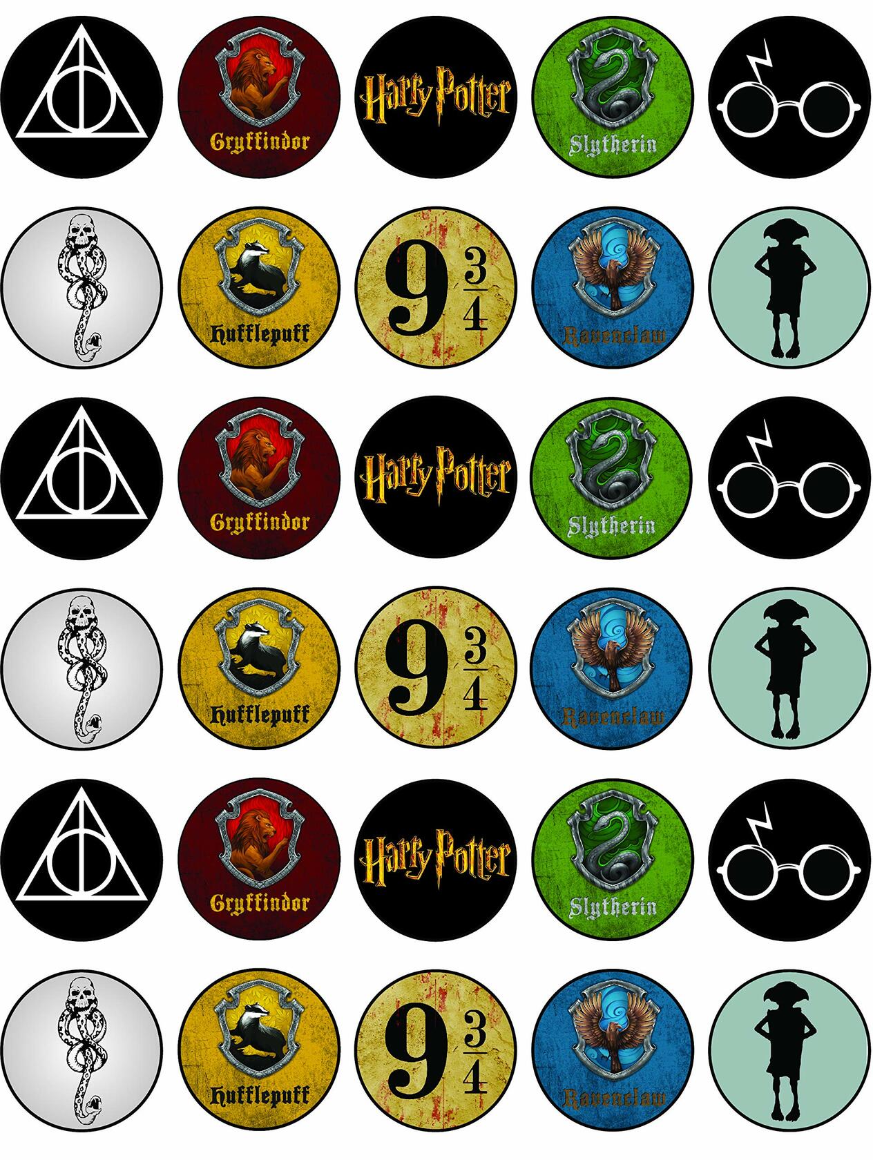 HAPPY CHOICES Edible Cupcake Toppers Wizarding World 30 Count Paper