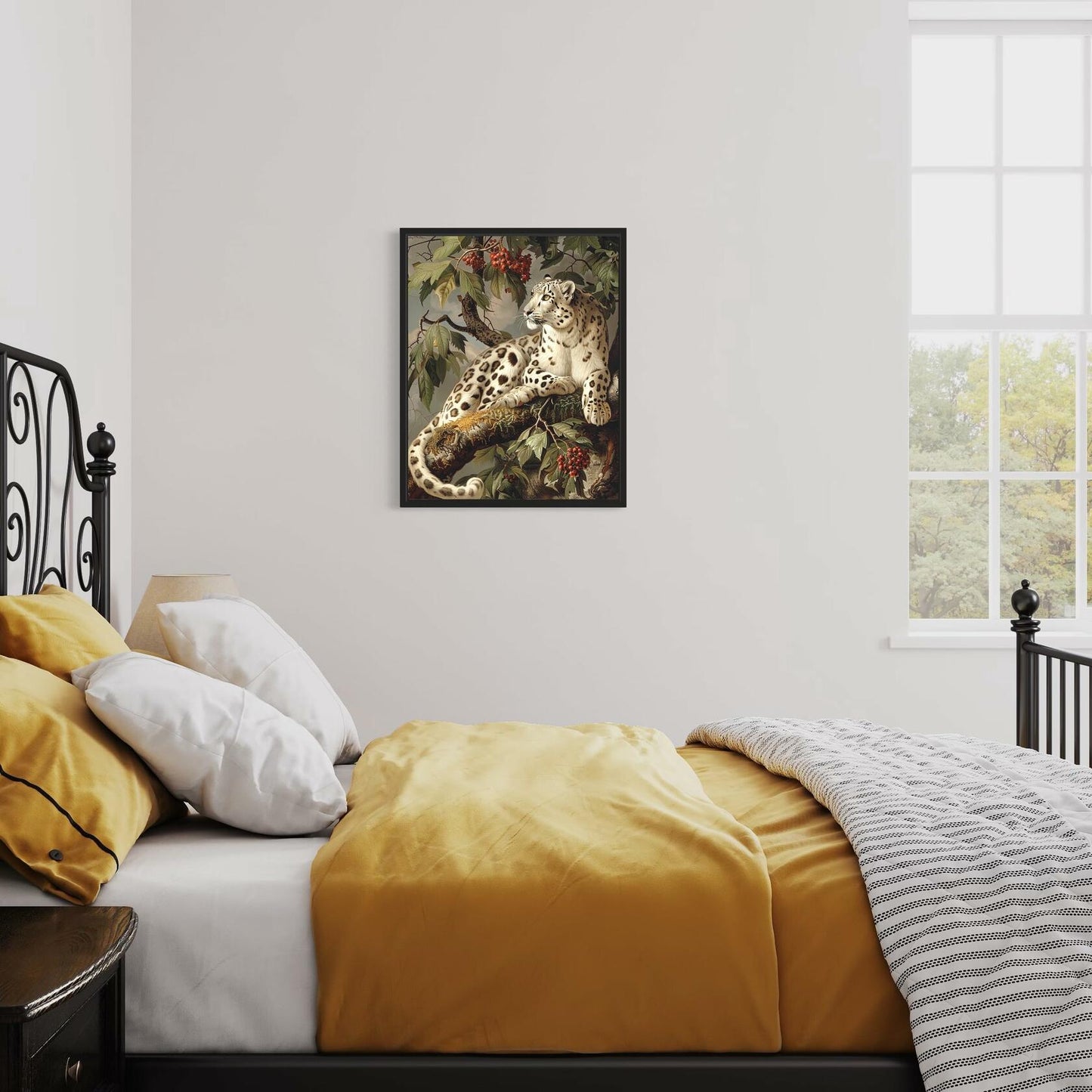 HomeArtPrint Snow Leopard Vintage Poster Art Print 8x10 inches Unframed