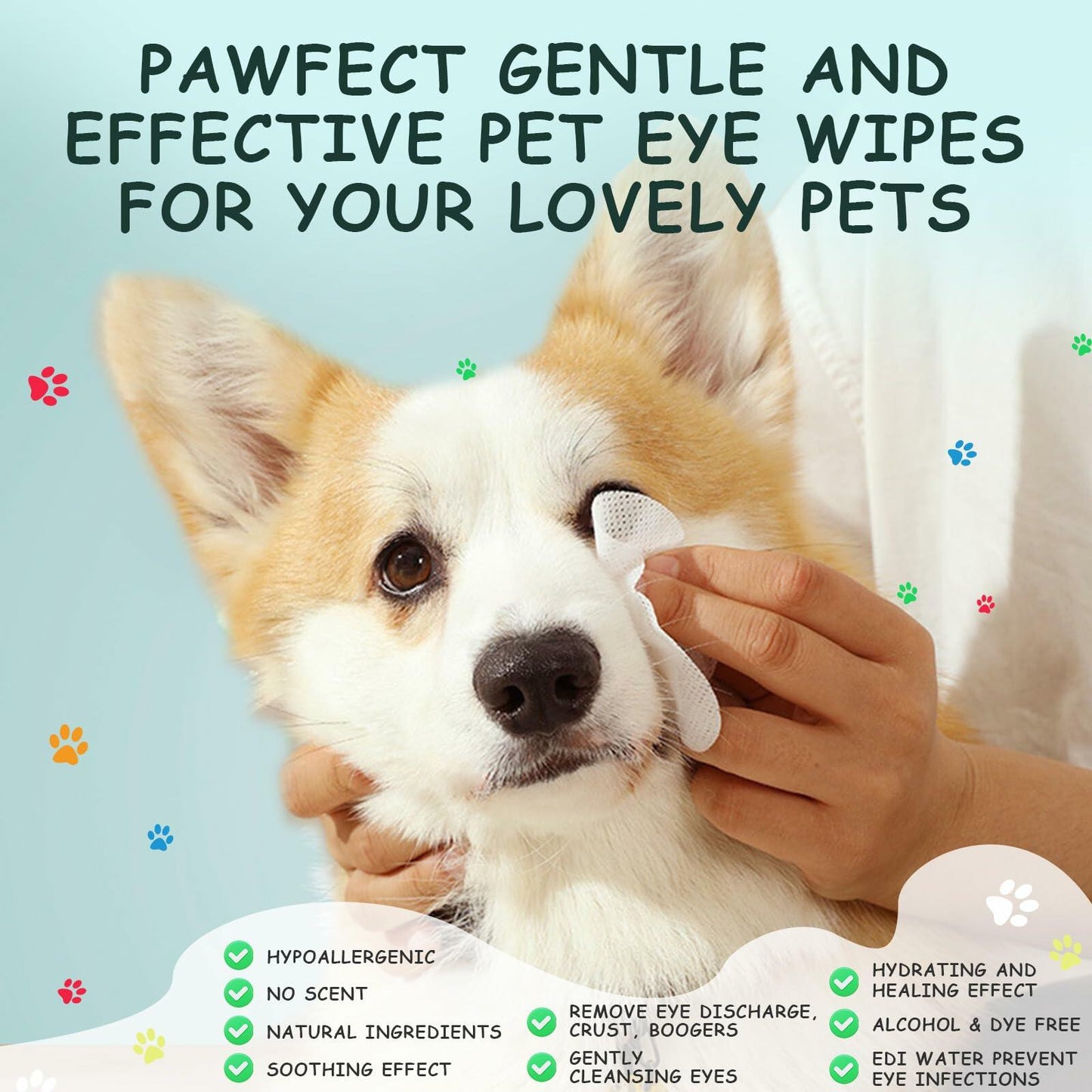 Furrtripsy Pet Eye Wipes Tear Stain Remover Chamomile Aloe Vera 100 Count