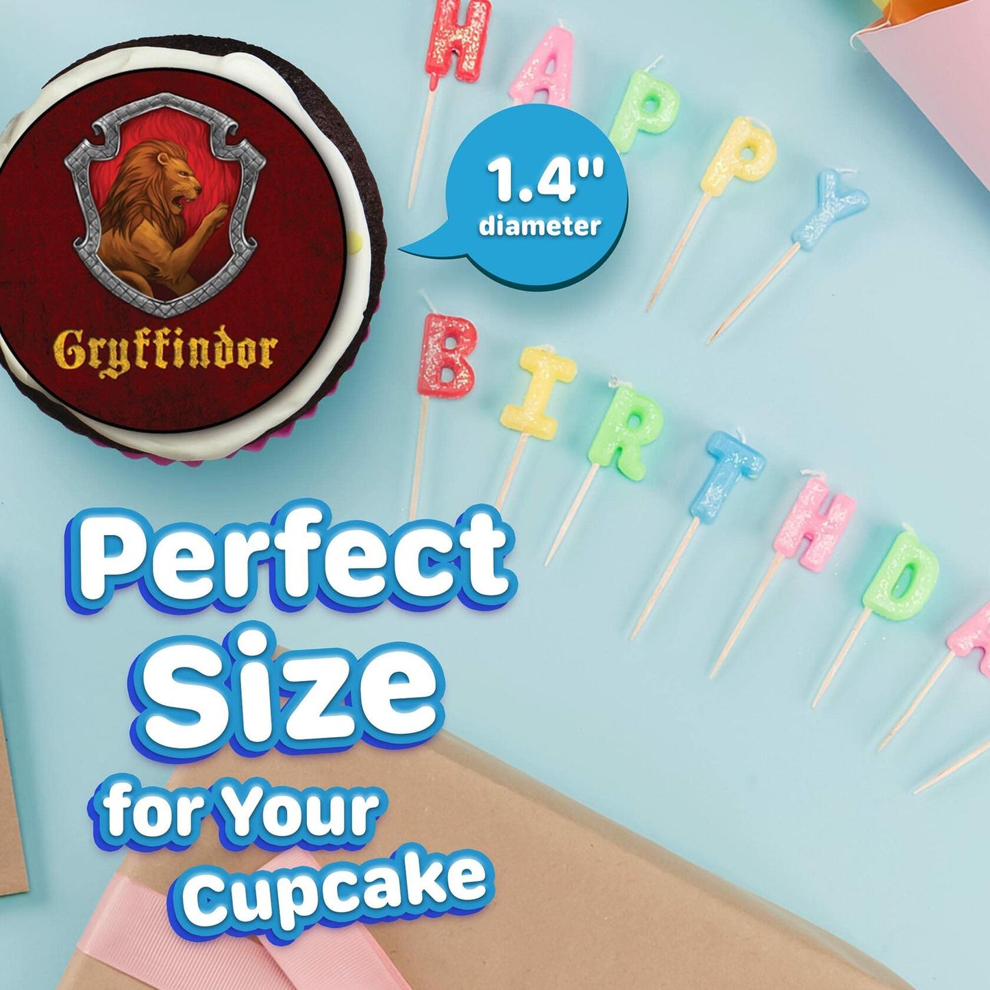 HAPPY CHOICES Edible Cupcake Toppers Wizarding World 30 Count Paper