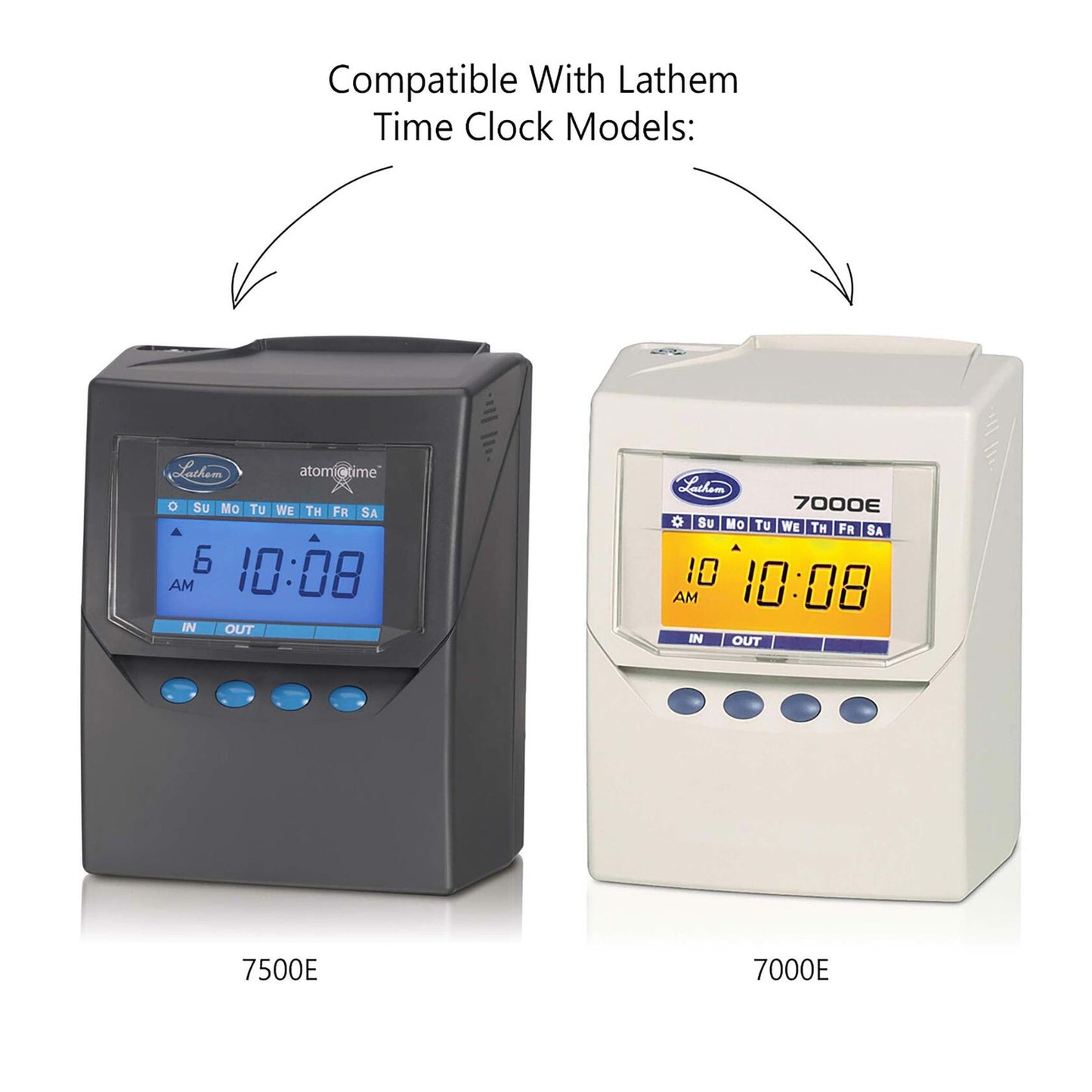 Lathem Universal Payroll Time Cards Double-Sided 100 Pack White for 7000E 7500E